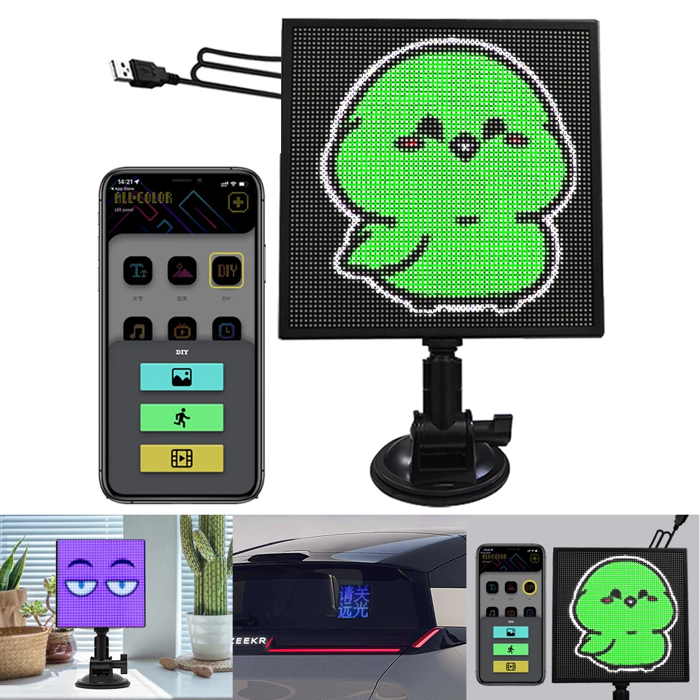 Car LED Sign Car Rear Windshield LED Display Screen Phone APP Control Car LED Expression Screen Panel With Suction Cup Bracket
Car LED Sign Car Rear Windshield LED Display Screen Phone APP Control Car LED Expression Screen Panel With Suction Cup Bracket