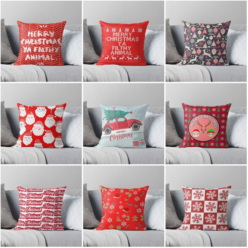 

Merry Christmas Decorative Home pillow case Cushion covers autumn 45*45cm red 40x40cm 50x50 Modern Living Room sofa House bed