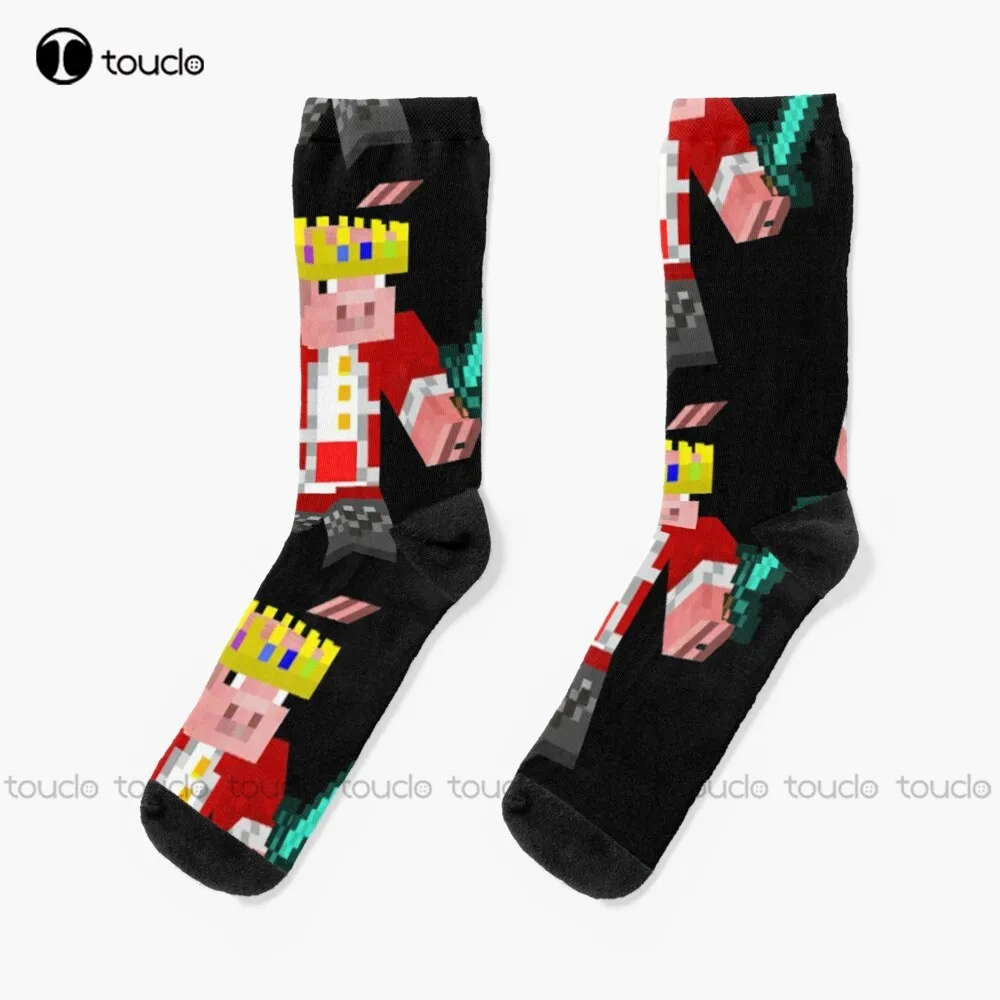 

Technoblade King Socks High Quality Cute Elegant Lovely Kawaii Cartoon Sweet Cotton Sock Cute Pattern Funny Autumn Cartoon Retro