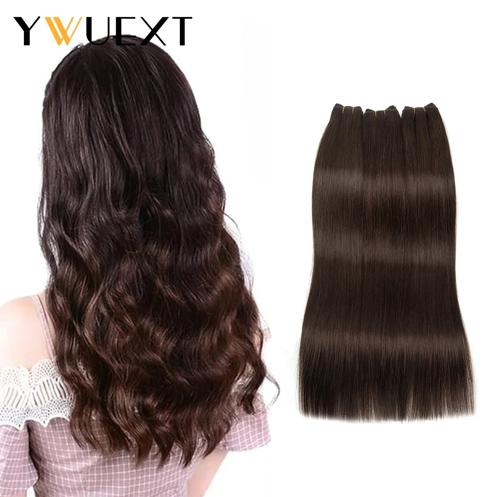 

YWUEXT Human Hair Weft Brazilian Remy Human Hair Bundles Sew In Hair Weaves Black Brown Blonde Straight Natural Hair 50g