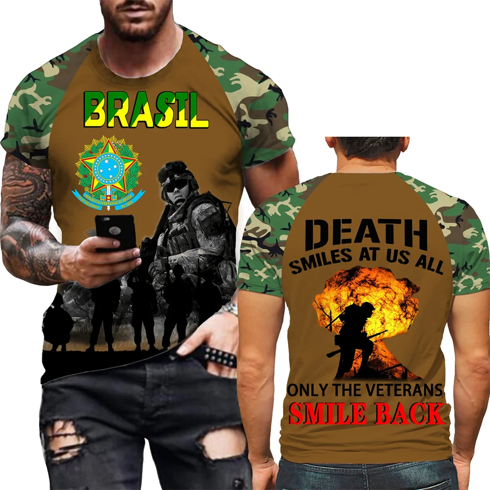 Футболка мужская женская, камуфляжная, с изображением флага Бразилии, с коротким рукавом
Футболка мужская женская, камуфляжная, с изображением флага Бразилии, с коротким рукавом