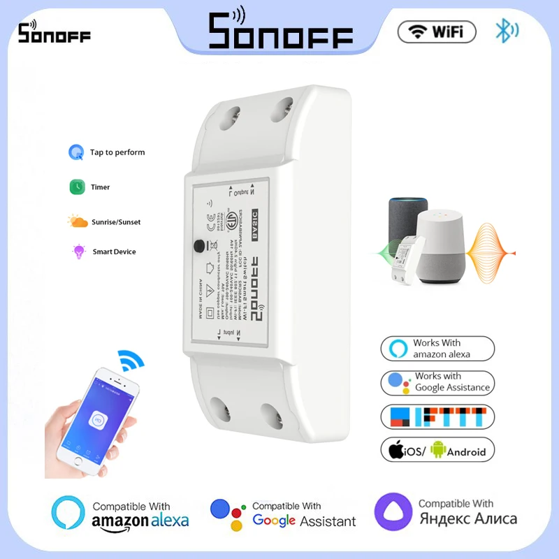 Умный дом SONOFF Basicr2 с Wi-Fi, беспроводной модуль, пульт дистанционного управления, «сделай сам», бытовой переключатель, работает с Alexa
Умный дом SONOFF Basicr2 с Wi-Fi, беспроводной модуль, пульт дистанционного управления, «сделай сам», бытовой переключатель, работает с Alexa