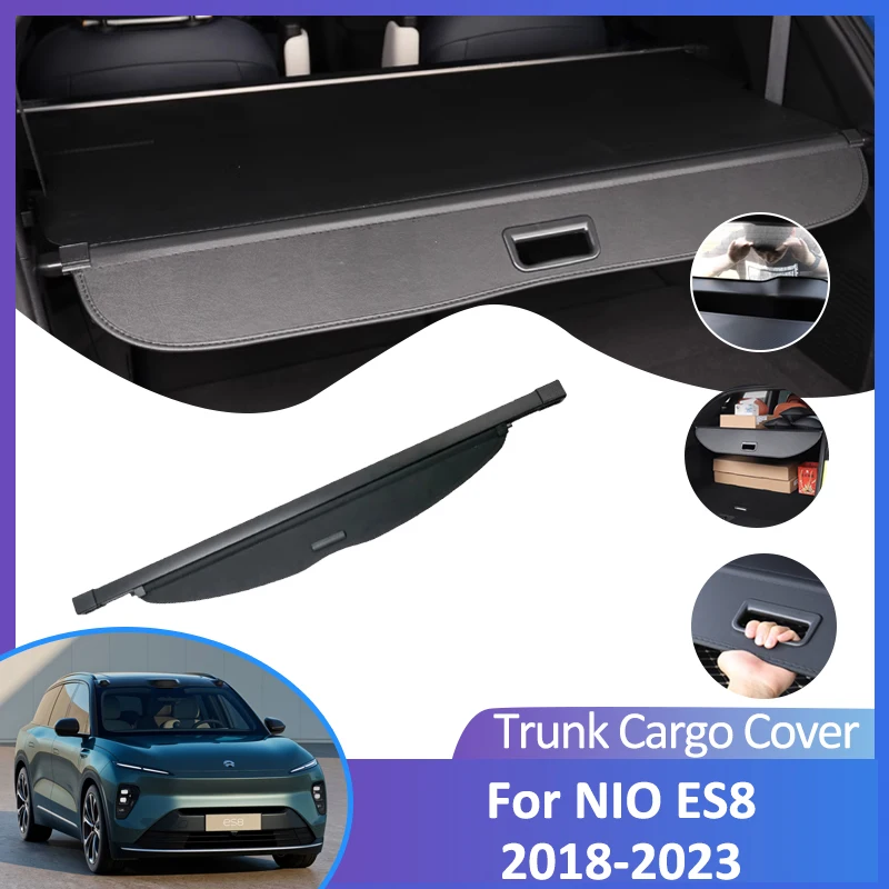 

For Nio ES8 EL8 2018~2023 Car Trunk Cargo Cover Retractable luggage Curtain Car Accessories Shield Sunshades Storage partition