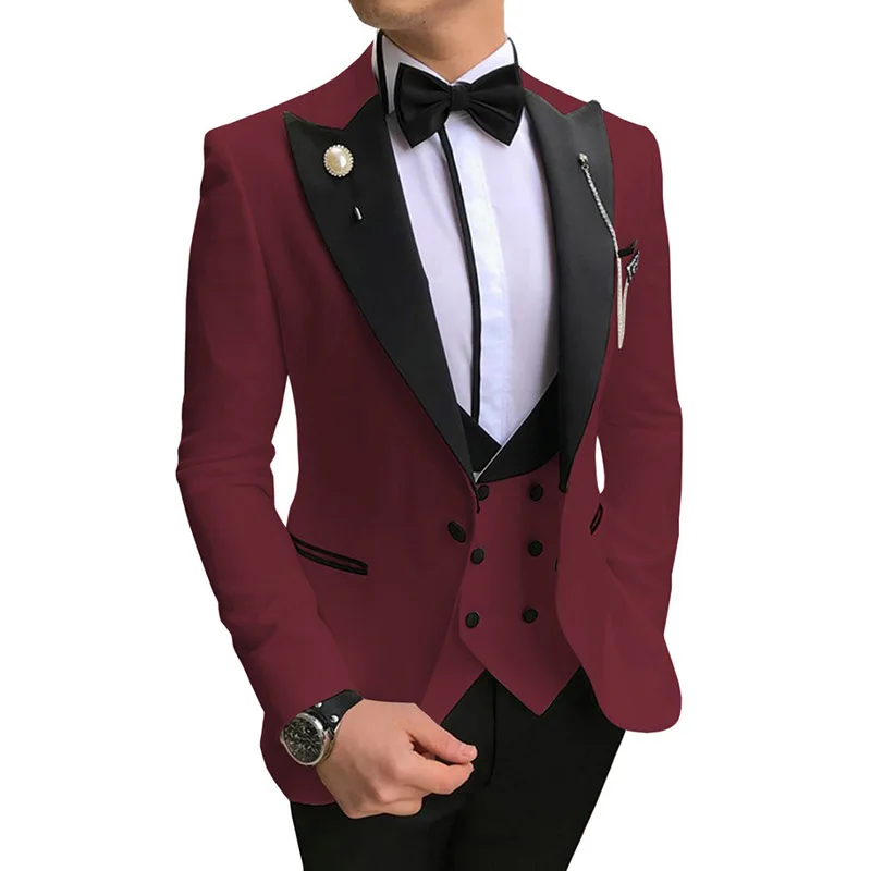 Men's Suits 3 Pieces Slim Fit Casual Business Groomsmen Black White Ivory Lapel Tuxedos for Wedding Suit Blazer Pants Vest
Men's Suits 3 Pieces Slim Fit Casual Business Groomsmen Black White Ivory Lapel Tuxedos for Wedding Suit Blazer Pants Vest
