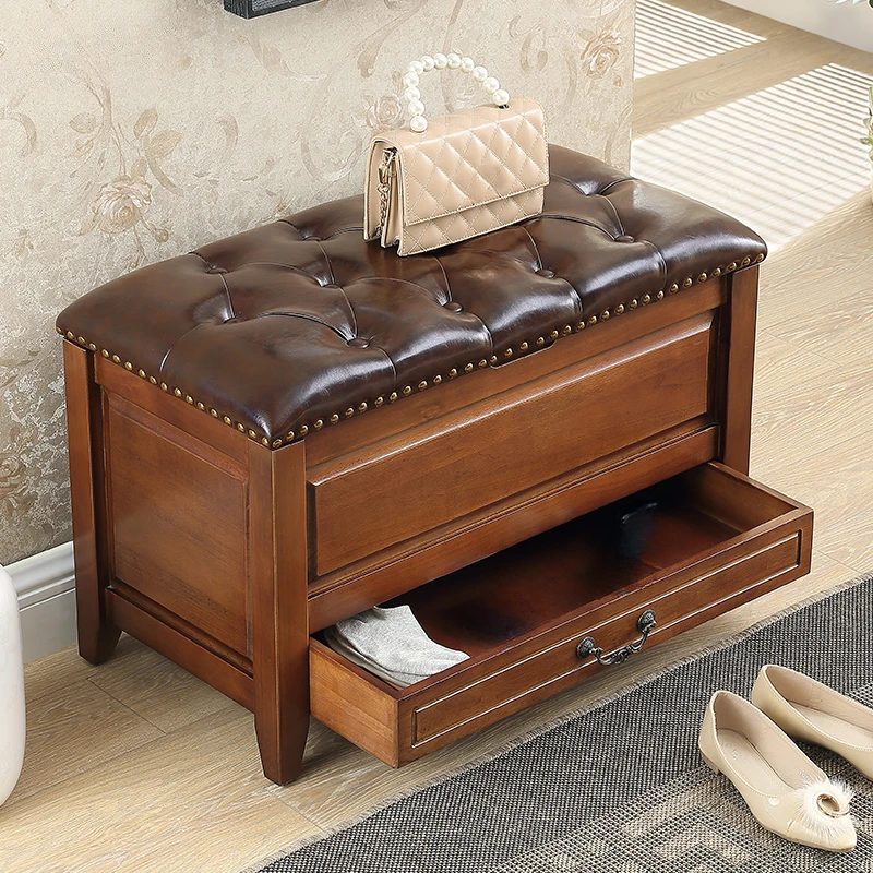 American Shoe Changing Stool Leather Storage Storage Household Solid Wood Entry Door Shoe Changing Low Stool
American Shoe Changing Stool Leather Storage Storage Household Solid Wood Entry Door Shoe Changing Low Stool