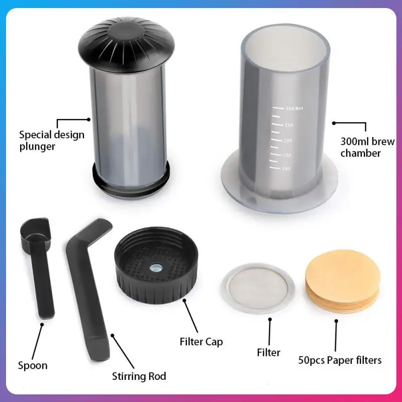 Coffee Press Maker New Desgin Espresso Portable Cafe French Press CafeCoffee Pot Similar AeroPress1 to 3 Cups Per Pressing
Coffee Press Maker New Desgin Espresso Portable Cafe French Press CafeCoffee Pot Similar AeroPress1 to 3 Cups Per Pressing