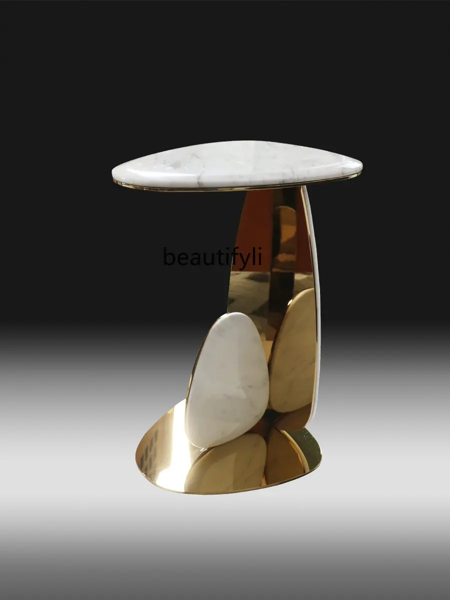zq Italian Corner Table Natural Marble round Villa Side Table Living Room Stainless Steel Clouds Small round Side Table
zq Italian Corner Table Natural Marble round Villa Side Table Living Room Stainless Steel Clouds Small round Side Table