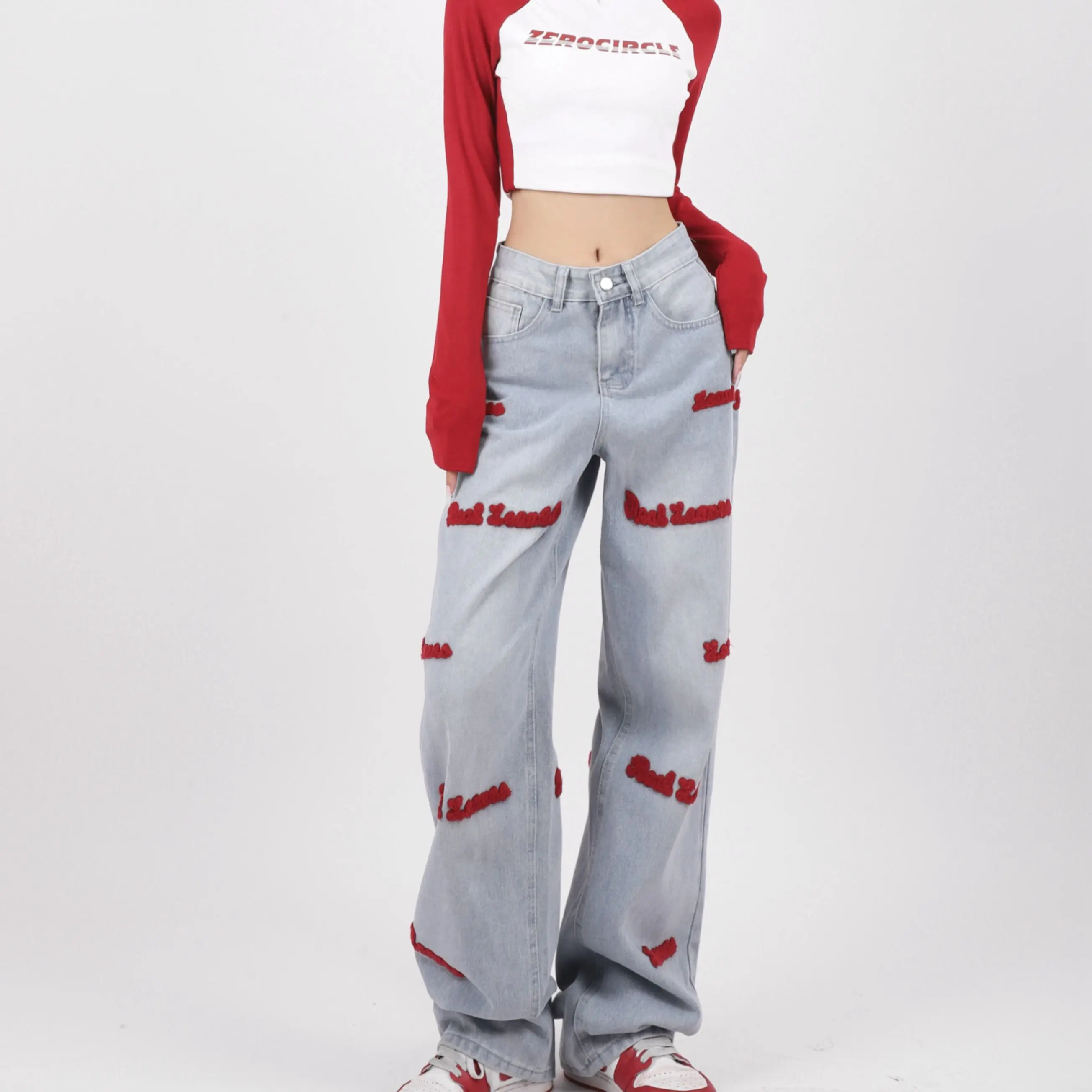 2023 New Jeans Woman Letter Embroidery Casual Straight Barrel High Waist Slim Free Shipping
2023 New Jeans Woman Letter Embroidery Casual Straight Barrel High Waist Slim Free Shipping