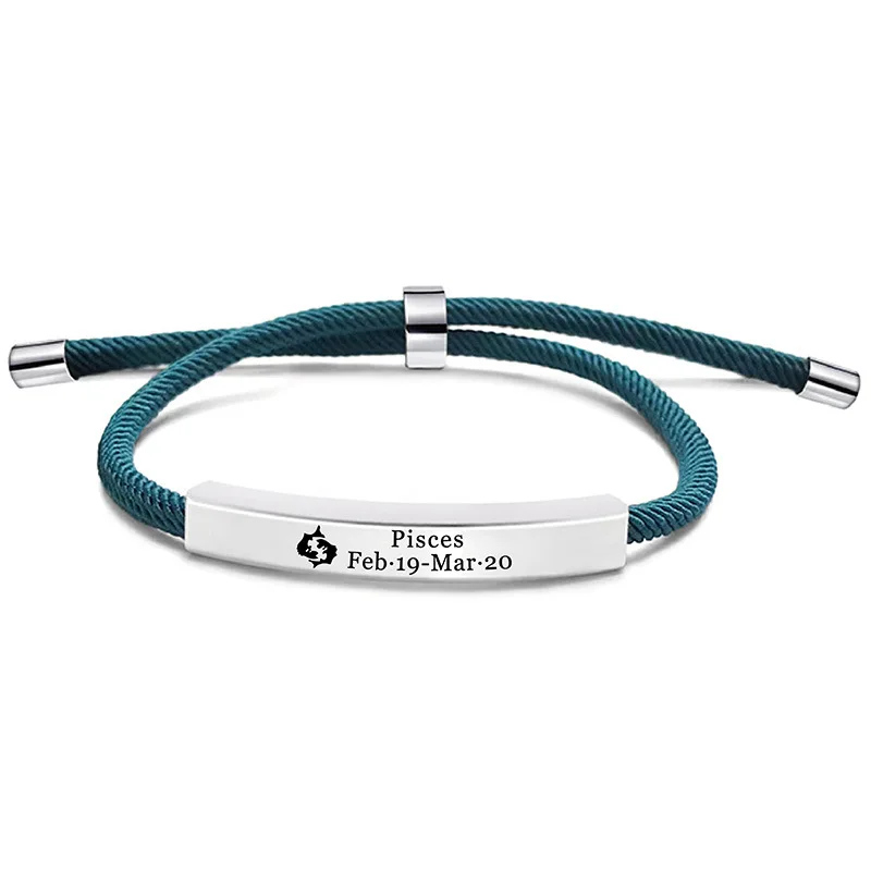 New In Unisex Simple Stainless Steel Constellation Bracelet Adjustable Blue Rope 2023 Christmas Gifts For Men And Women
New In Unisex Simple Stainless Steel Constellation Bracelet Adjustable Blue Rope 2023 Christmas Gifts For Men And Women