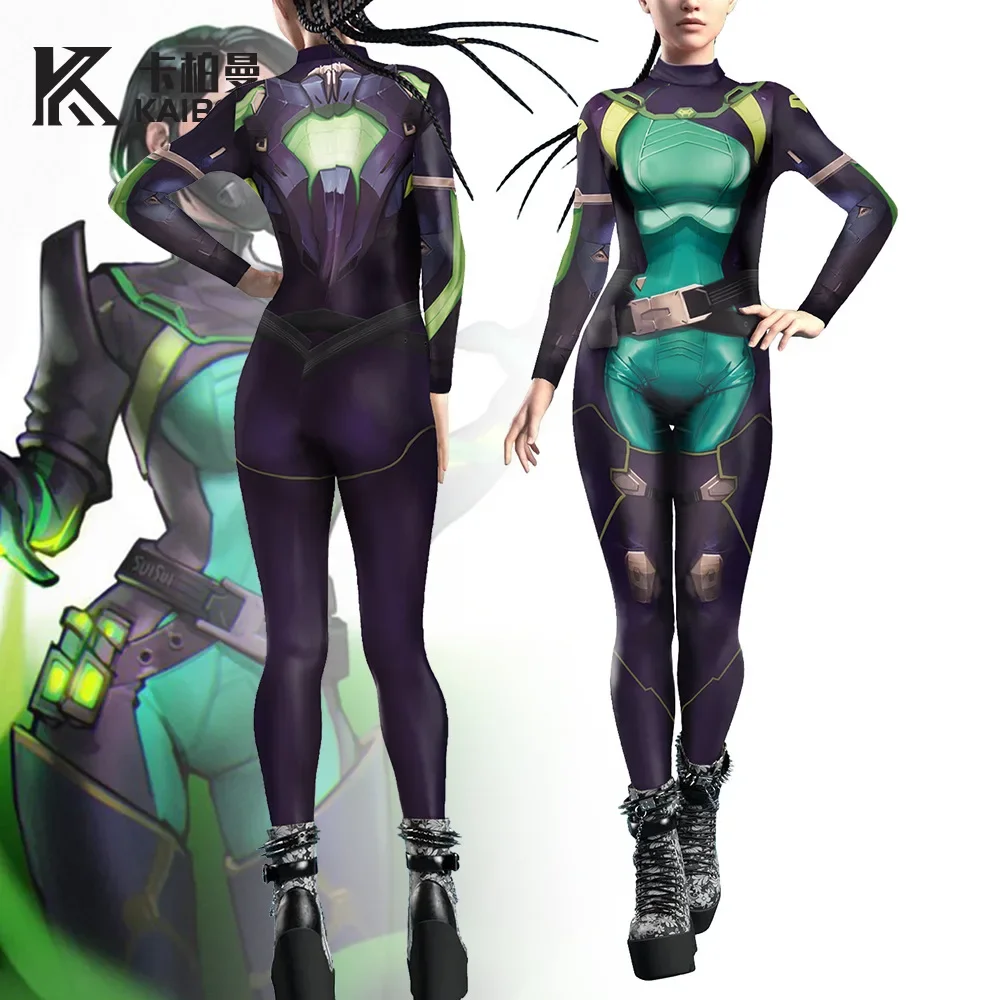 Игровой VALORANT Viper, костюм для косплея, Женский костюм для косплея, необычный облегающий костюм из ткани
Игровой VALORANT Viper, костюм для косплея, Женский костюм для косплея, необычный облегающий костюм из ткани