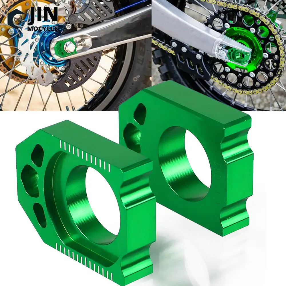 Motorcycle CNC Green Axle Block Chain Adjuster For KAWASAKI KX125 KX250 2003 2004 2005 2006 2007 2008 KX 125 250 Dirt bike 
Motorcycle CNC Green Axle Block Chain Adjuster For KAWASAKI KX125 KX250 2003 2004 2005 2006 2007 2008 KX 125 250 Dirt bike