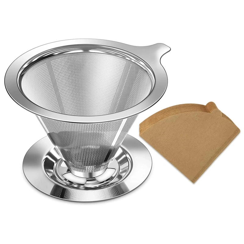 

Капельница для кофе, фильтр для медленного капельного кофе с фильтром из бумаги 40 шт., кофеварка для приготовления напитков 1-2 чашки, простая в использовании