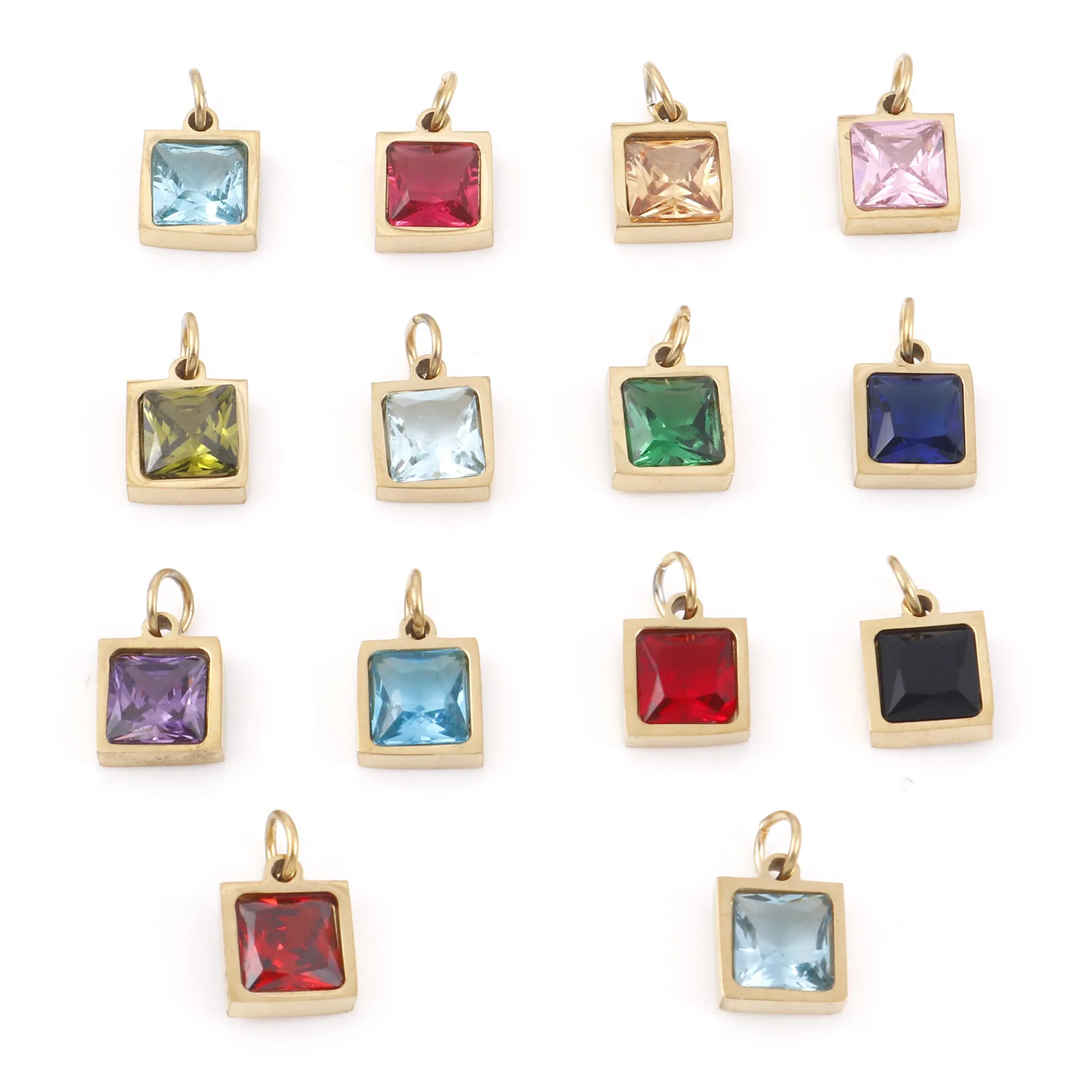 Stainless Steel Cubic Zirconia Charms Gold Color Square Multicolour Pendant DIY Necklace Women Jewelry Findings 13mm x 8mm,1PC
Stainless Steel Cubic Zirconia Charms Gold Color Square Multicolour Pendant DIY Necklace Women Jewelry Findings 13mm x 8mm,1PC
