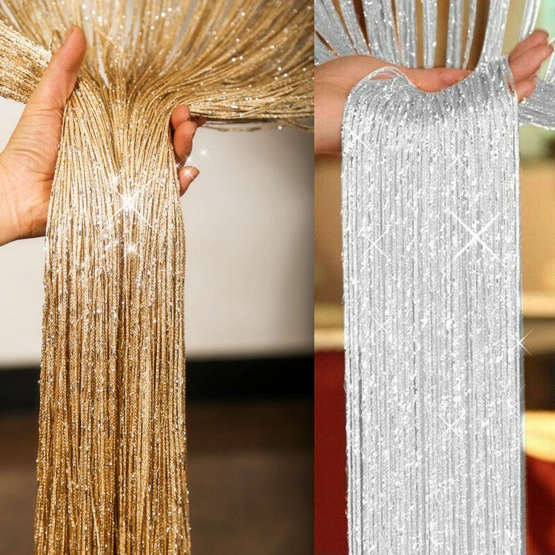 1x2M Beaded String Decorative Curtains Door Curtain Glitter Thread Curtains Window Wall Panel Home Living Room Wedding Decor
1x2M Beaded String Decorative Curtains Door Curtain Glitter Thread Curtains Window Wall Panel Home Living Room Wedding Decor