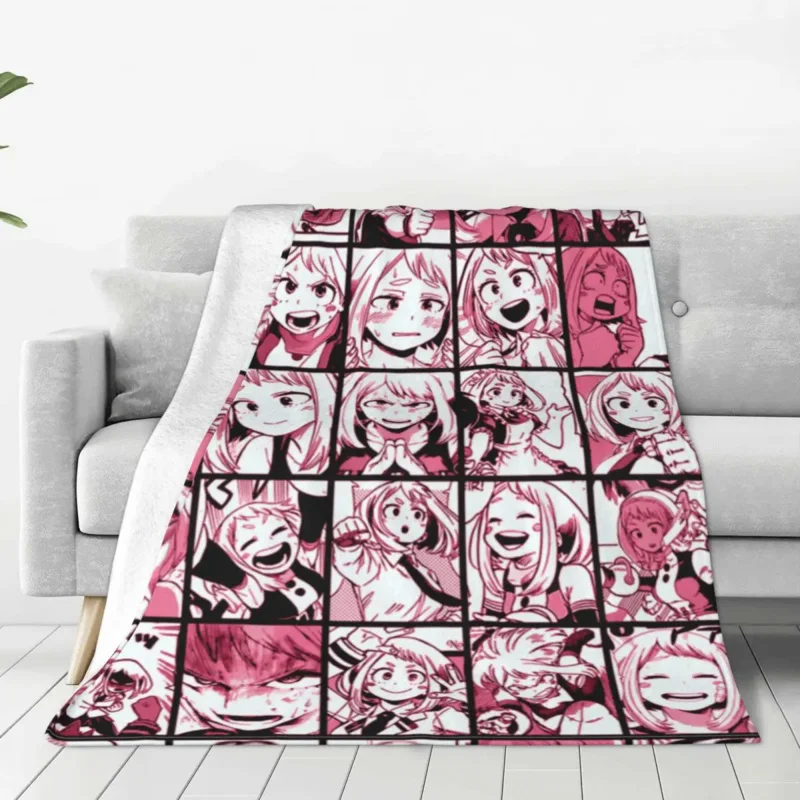 

Uraraka Ochako Collage Blanket Boku No Hero Academia Fuzzy Awesome Soft Throw Blankets for Home Restaurant Spring/Autumn