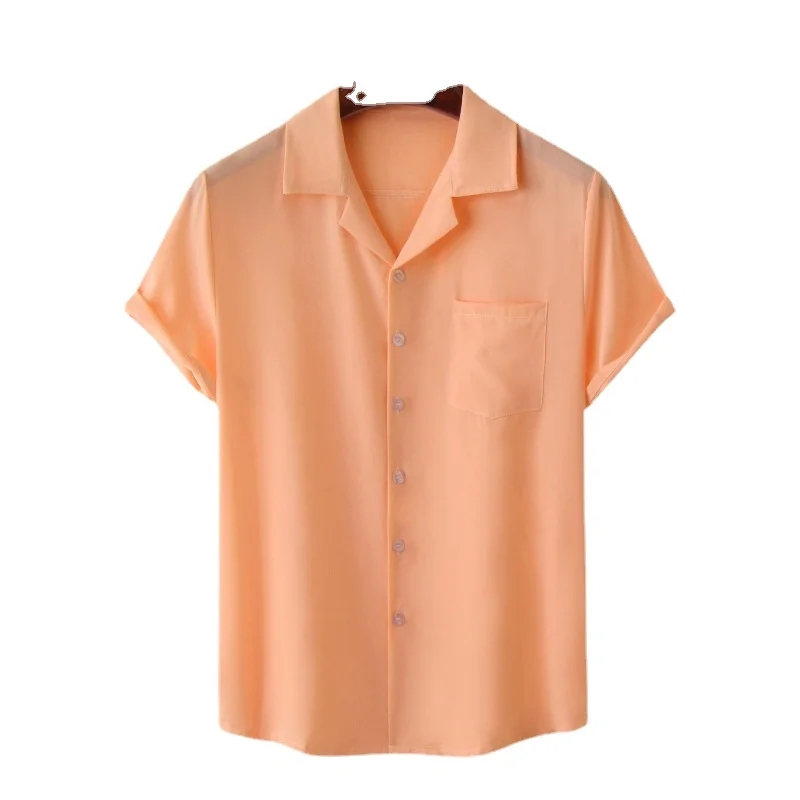 Men Clothing Khaki Summer Shirts for Men Fashion Tops Trend Casual Solid Color Lapel Short Sleeved Shirt Camisas Para Hombre
Men Clothing Khaki Summer Shirts for Men Fashion Tops Trend Casual Solid Color Lapel Short Sleeved Shirt Camisas Para Hombre