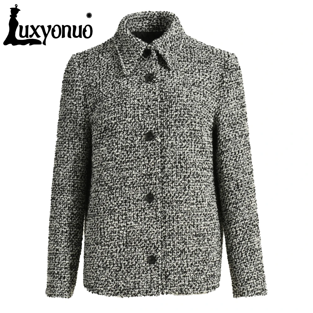 Luxyonuo Women's Tweed Jacket Single-Breasted High-Quality Winter Woolen Coat Fashion Office Ladies Suit 2023 Spring New Style
Luxyonuo Women's Tweed Jacket Single-Breasted High-Quality Winter Woolen Coat Fashion Office Ladies Suit 2023 Spring New Style