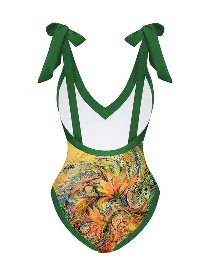 Модный слитный купальник с принтом
Модный слитный купальник с принтом