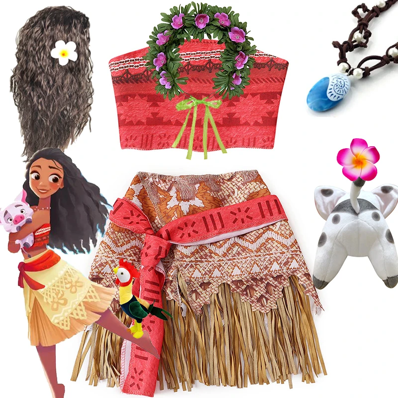 Girls Disney Princess Moana Cosplay Costume Two Piece Dress up Kids Carnival Birthdays Beach Outfit Vaiana Hawaii Party Clothes
Girls Disney Princess Moana Cosplay Costume Two Piece Dress up Kids Carnival Birthdays Beach Outfit Vaiana Hawaii Party Clothes