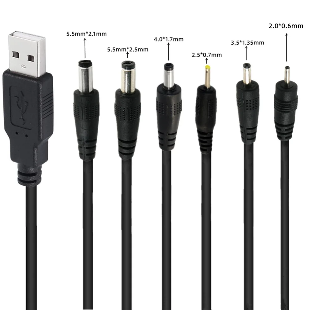 5V2A USB AM to DC power plug 5.5 * 2.5 4.0 * 1.7 2.5 * 0.7 3.5 * 1.35 2.0 * 0.6 5.5 * 2.1mm charging cable 1m
5V2A USB AM to DC power plug 5.5 * 2.5 4.0 * 1.7 2.5 * 0.7 3.5 * 1.35 2.0 * 0.6 5.5 * 2.1mm charging cable 1m