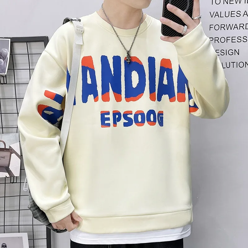 2024 Spring and Autumn Men's Japanese Minimalist Letter Printed Round Neck Hoodie, Trendy and Versatile Long Sleeved Base Shirt
2024 Spring and Autumn Men's Japanese Minimalist Letter Printed Round Neck Hoodie, Trendy and Versatile Long Sleeved Base Shirt
