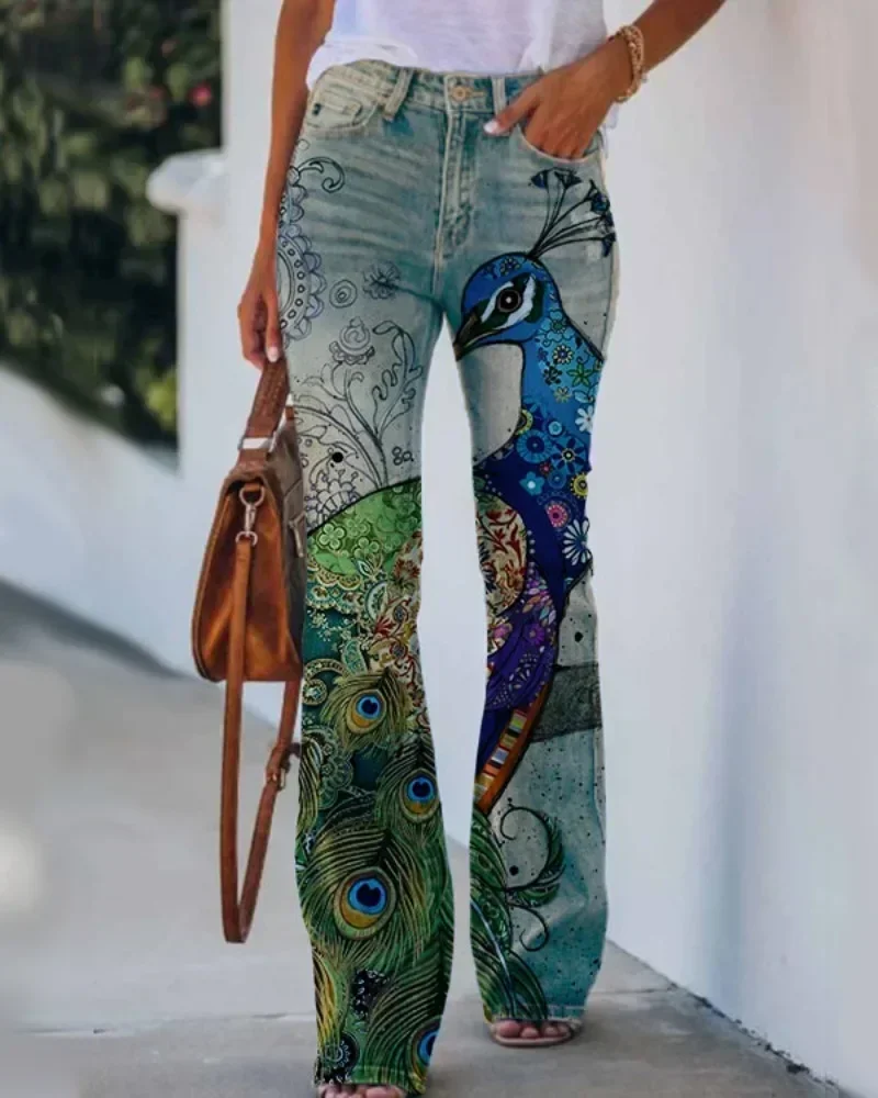 New Y2K Jeans Leggings Women Peacock 3D Print Blue Female Casual Pencil Pants Straight Wide Leg Jeans
New Y2K Jeans Leggings Women Peacock 3D Print Blue Female Casual Pencil Pants Straight Wide Leg Jeans