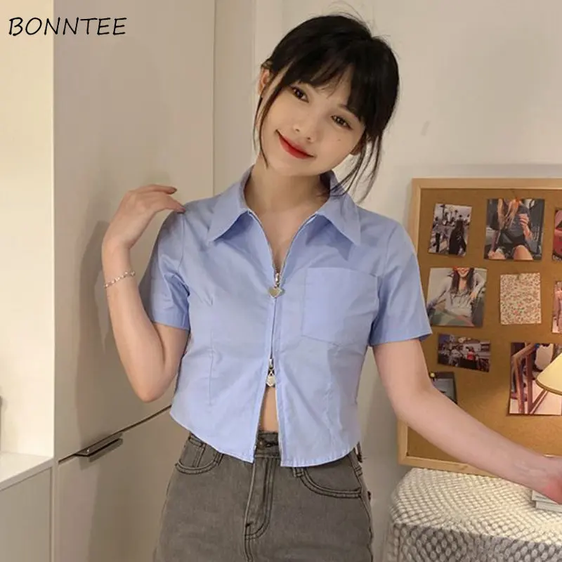 Shirts Women Solid Sexy Creativity Korean Style Fashion Leisure All-match Simple Tops Daily Ins Summer Elegant Schoolgirls Cozy
Shirts Women Solid Sexy Creativity Korean Style Fashion Leisure All-match Simple Tops Daily Ins Summer Elegant Schoolgirls Cozy
