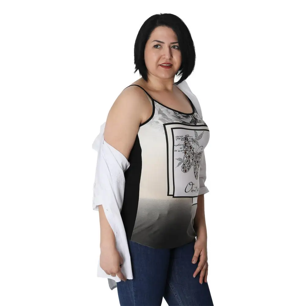 Fierte Women Plus Size Blouse Undershirt CcKelebek Slim Suspender Sleeveless Butterfly Pattern Summer Casual Navy Blue
Fierte Women Plus Size Blouse Undershirt CcKelebek Slim Suspender Sleeveless Butterfly Pattern Summer Casual Navy Blue
