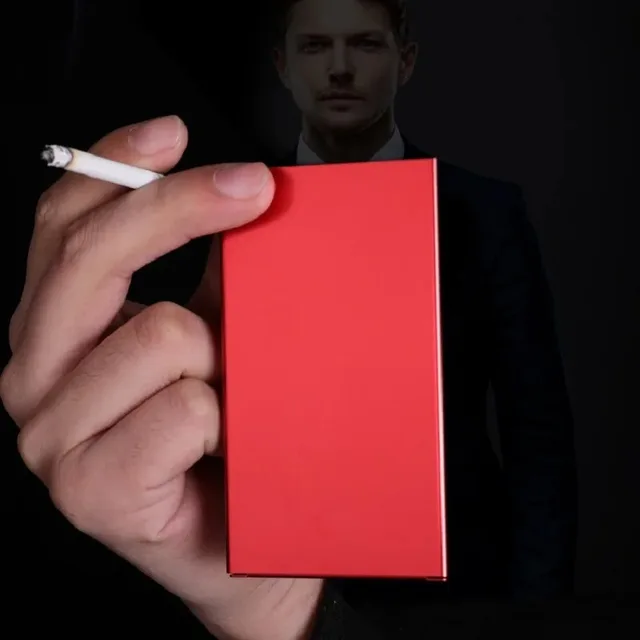 Porte-cigare en aluminium pour hommes et femmes, boîte de poche mince, conteneur de stockage, boîte cadeau 2