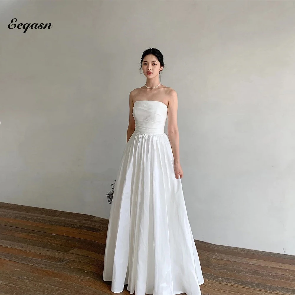 Elegant Korea Long Wedding Dress Photo shoot Strapless Corset Back Simple Floor Length Evening Party Gowns Bride Dresses
Elegant Korea Long Wedding Dress Photo shoot Strapless Corset Back Simple Floor Length Evening Party Gowns Bride Dresses