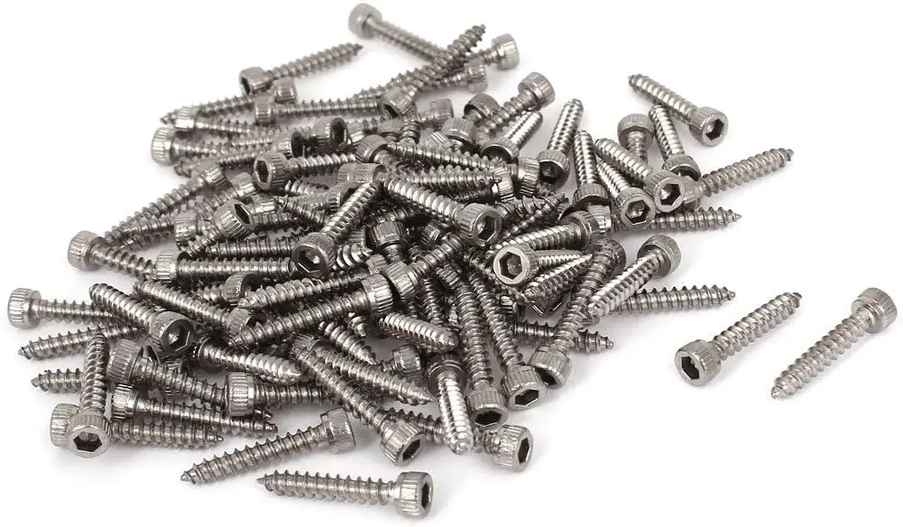 

Keszoox 100 Pcs M3.5x20mm Stainless Steel Hex Socket Cap Head Self Tapping Screws