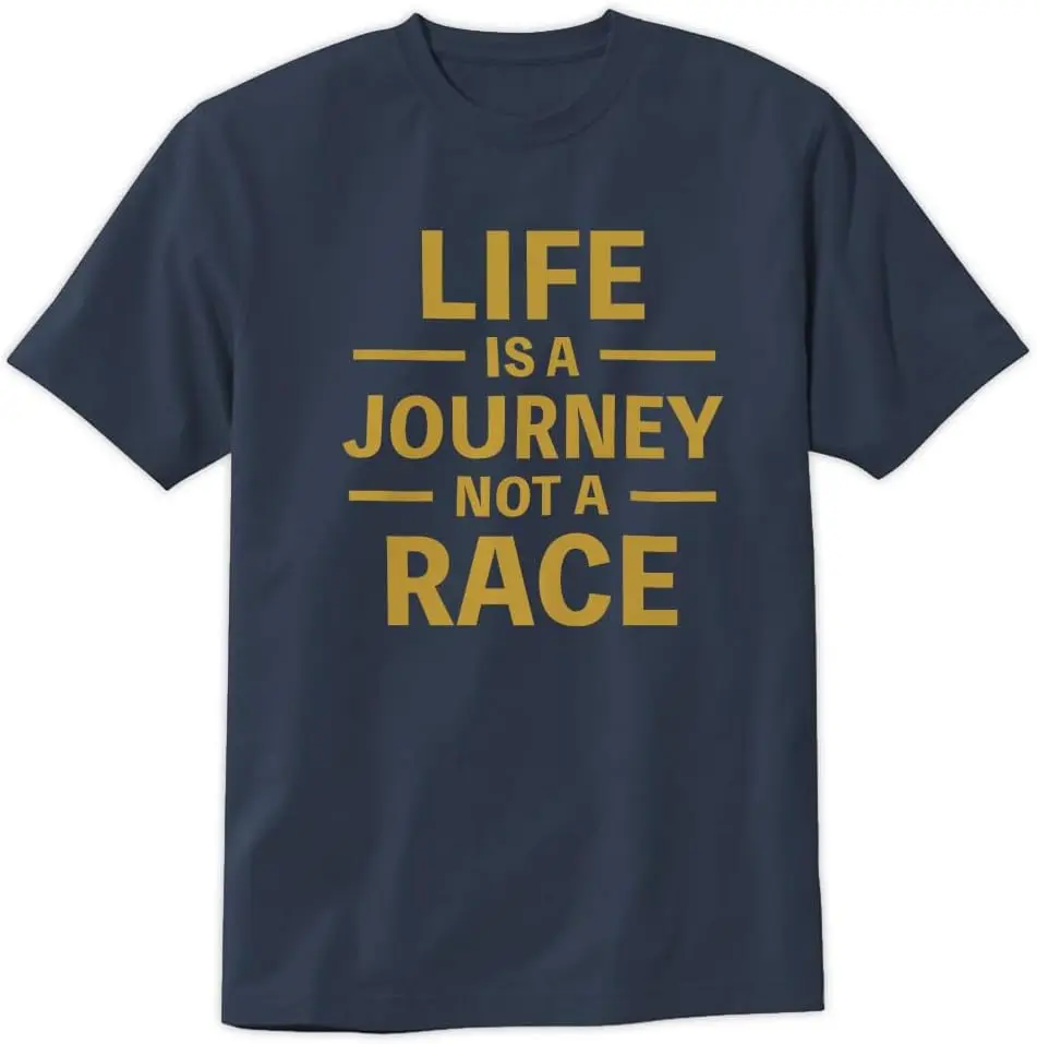 

Футболка унисекс с забавными цитатами «Жизнь это путешествие, а не гонка», дизайнерская футболка с короткими рукавами