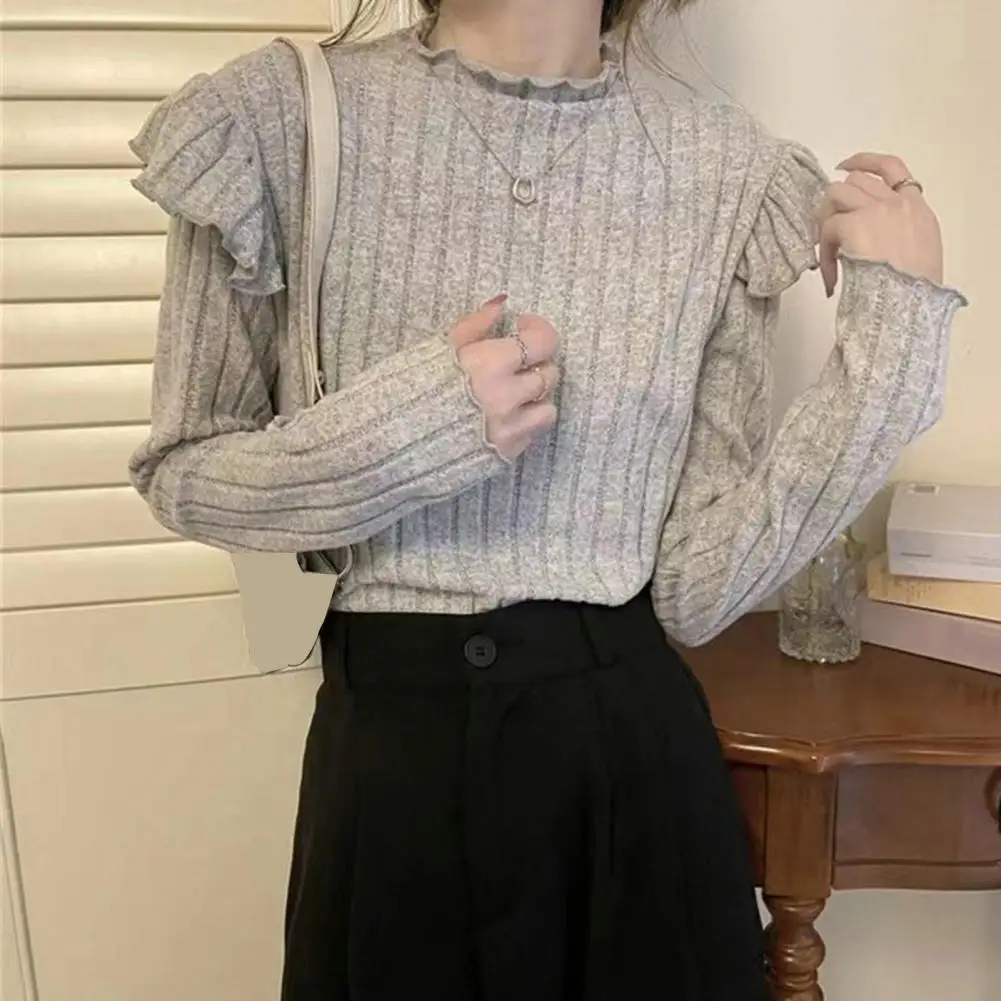 Half-turtleneck Sweater Elegant Half-high Collar Knitted Sweater for Women Thick Ruffle Pullover with Slim Fit Solid Color
Half-turtleneck Sweater Elegant Half-high Collar Knitted Sweater for Women Thick Ruffle Pullover with Slim Fit Solid Color