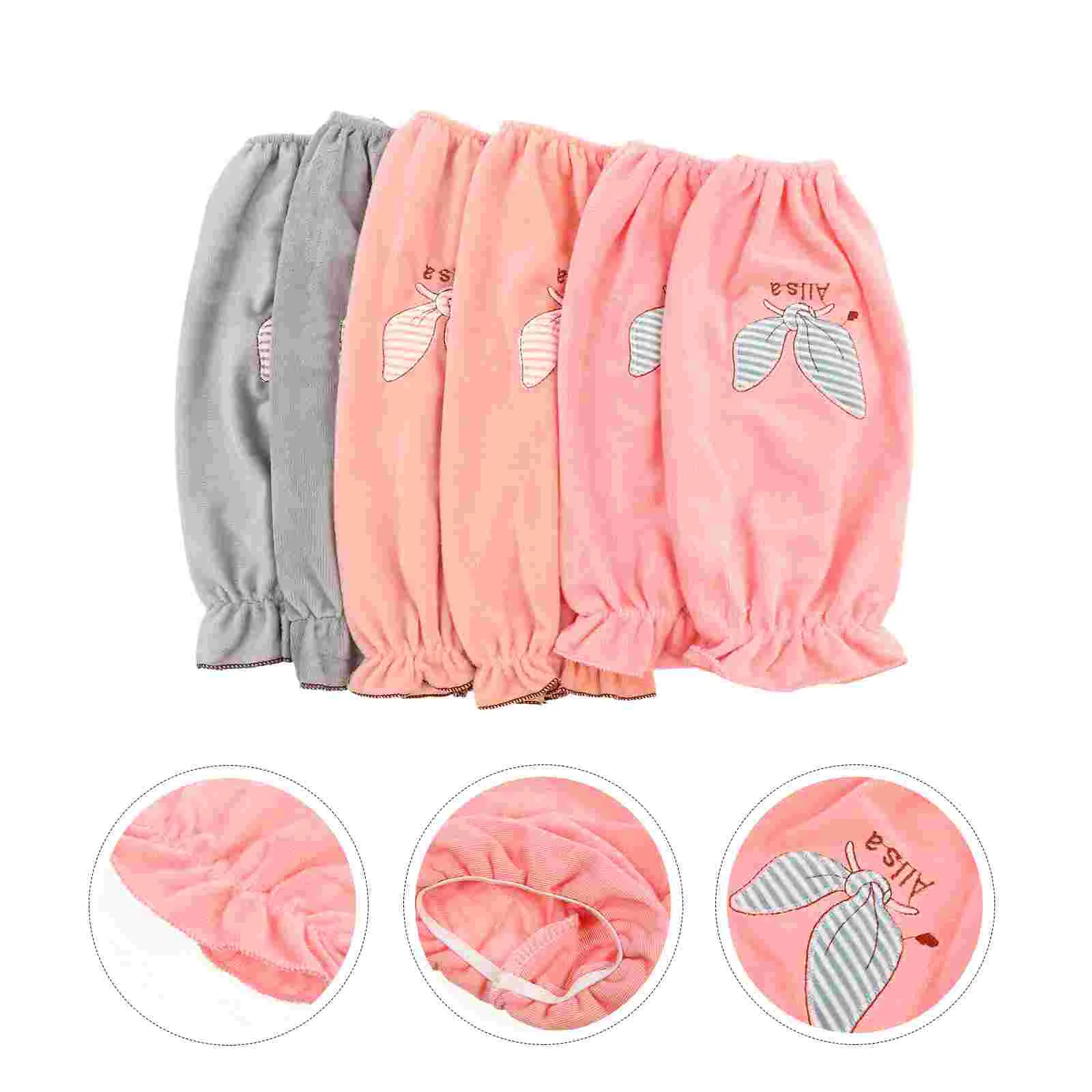 

3 Pairs Fleece Long Sleeves Thermal Gloves Oversleeve Cover Clean Kitchen Polyester Household Cuff Guard Miss Warm Protector