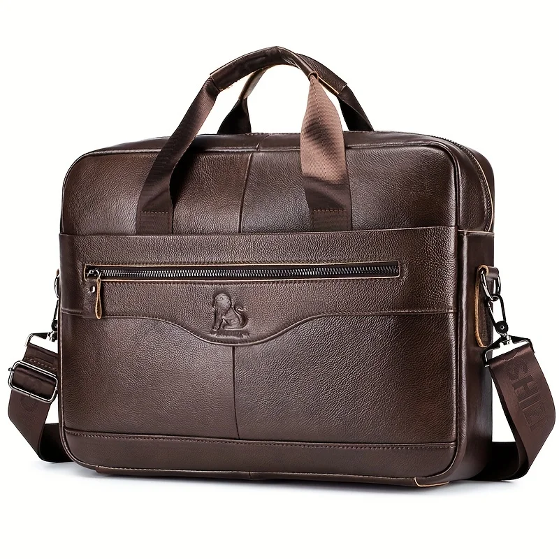 

Briefcase Shoulder Messenger Bags Men's Genuine Leather 14-inch Laptop Bag's Men's Briefcase Office Business Handbag