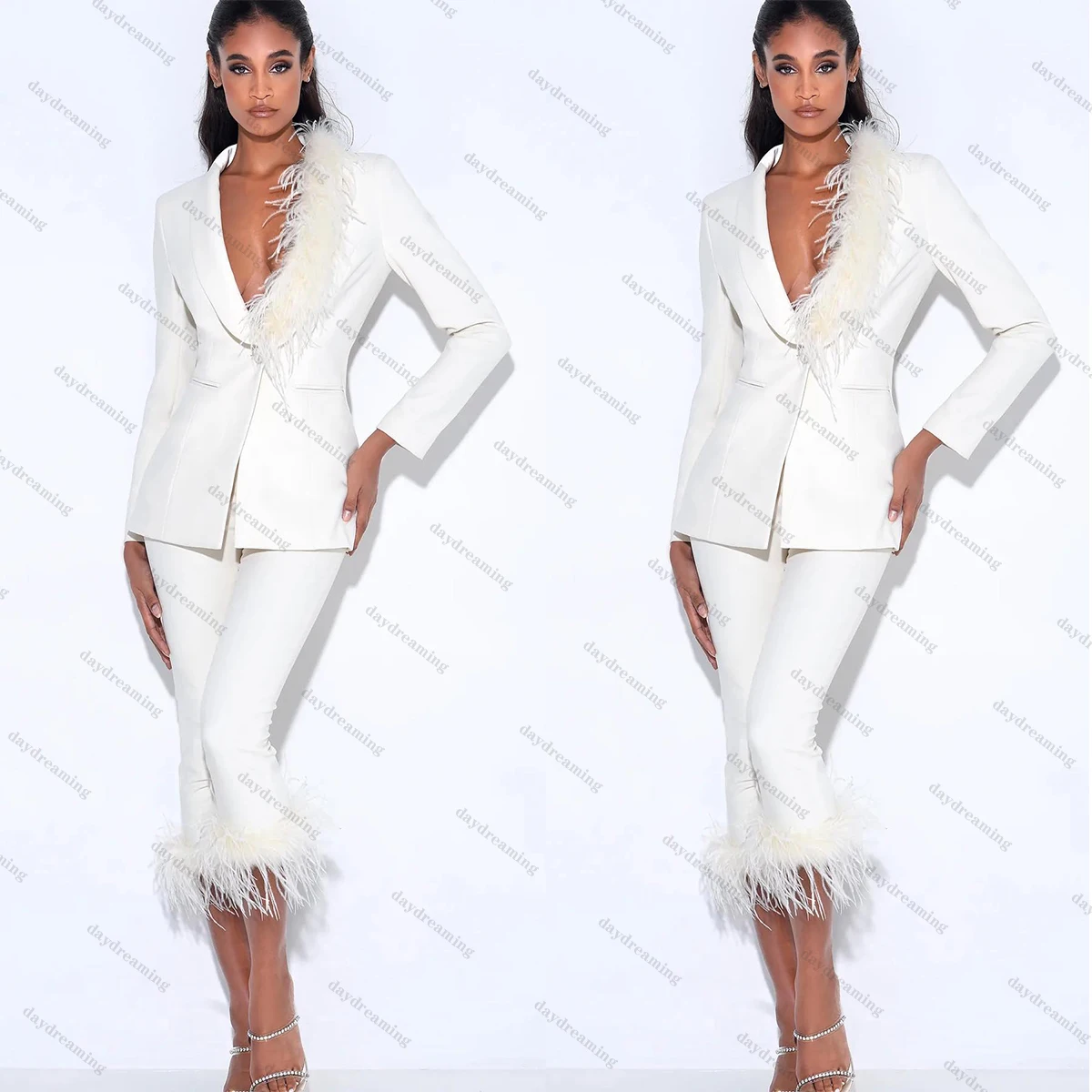 White Feather 2 Pieces Women Suits Dresses Shawl Lapel Blazer Custom Made Elegant Pencil Pants Daily Power Gown
White Feather 2 Pieces Women Suits Dresses Shawl Lapel Blazer Custom Made Elegant Pencil Pants Daily Power Gown