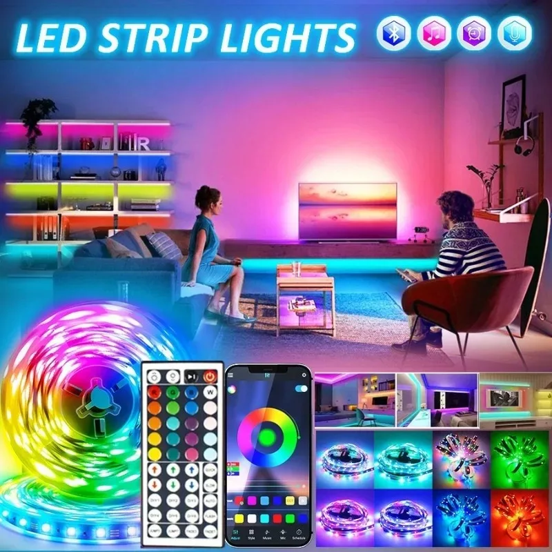 

1M-20M Bluetooth LED Strip Lights 5050 RGB Strip WIFI 5V USB LED Light Flexible Ribbon TV Backlight Diode Tape Neon Luces Lamp