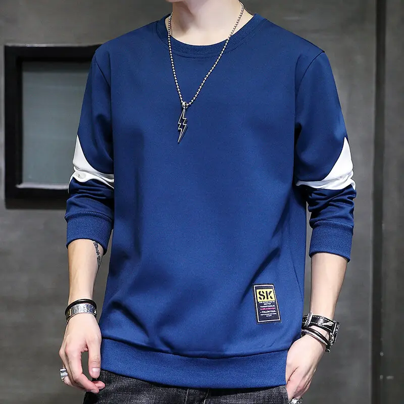 

Casual Loose Long Sleeve Pullovers Men's Clothing Stylish Spliced Youthful Vitality 2024 Spring Autumn O-Neck Korean Sweatshirts