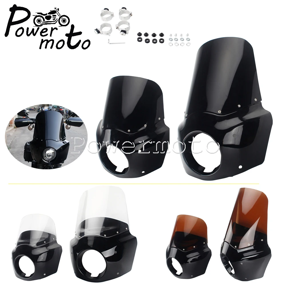 Black Smoke Clear 11"/15" Motorcycle Headlight Fairing Windshield For Harley Dyna Softail Wide Glide Cafe Racer Wind Deflector
Black Smoke Clear 11"/15" Motorcycle Headlight Fairing Windshield For Harley Dyna Softail Wide Glide Cafe Racer Wind Deflector