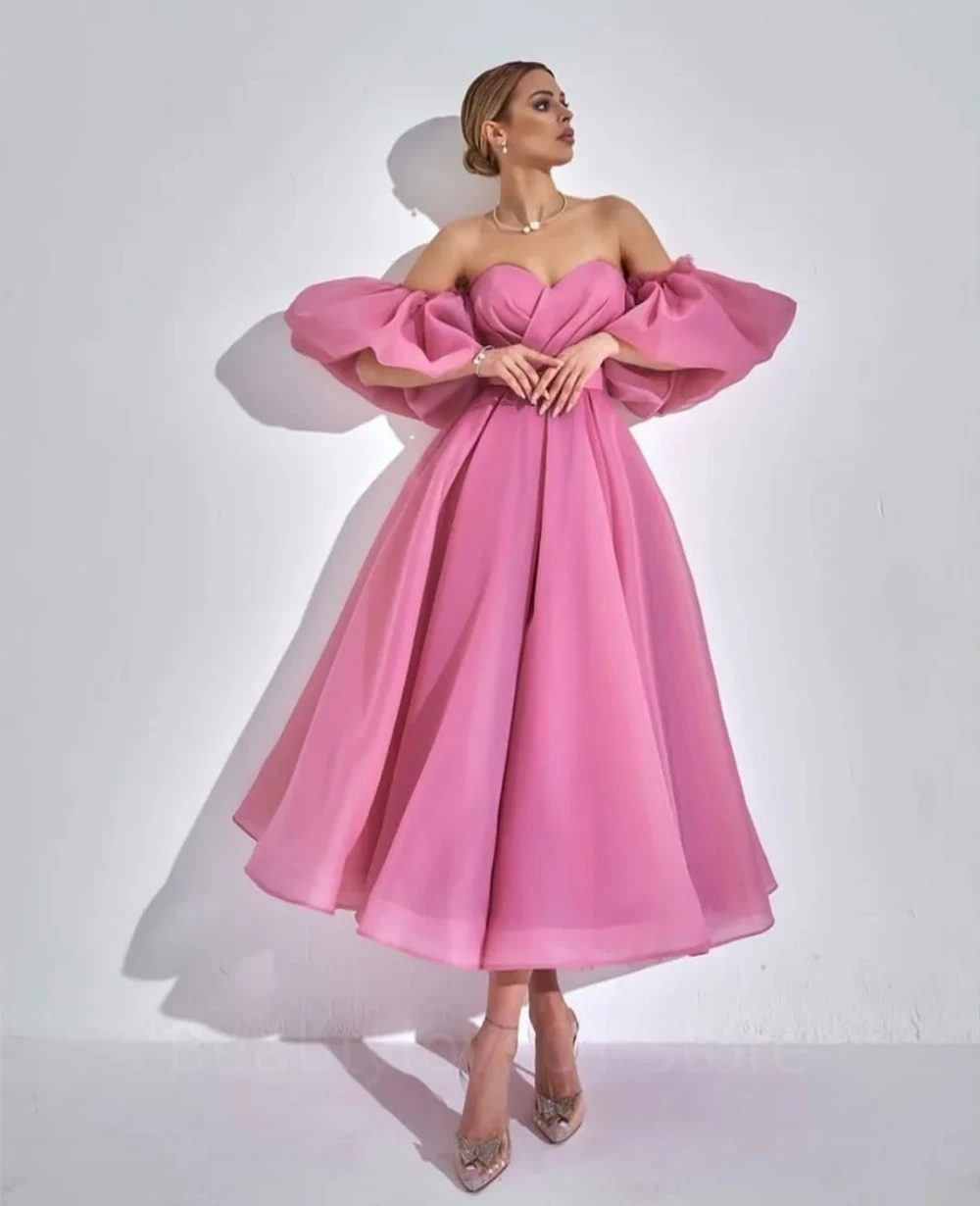 Vintage Tea-Length Party Dress For Women Pleat Sweetheart Evening Dresses A-Line Pink Prom Dresses Robe De Soirée De Luxe 2023
Vintage Tea-Length Party Dress For Women Pleat Sweetheart Evening Dresses A-Line Pink Prom Dresses Robe De Soirée De Luxe 2023