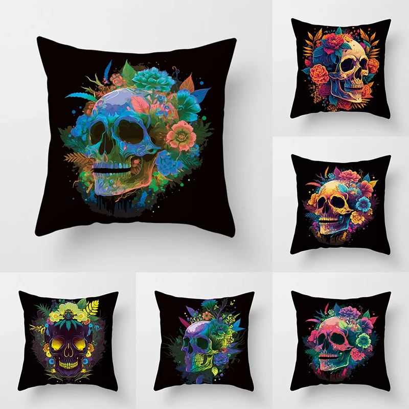 Colorful Skull Flower Pillowcase Decorative Printing Square Car Sofa Fashion Cushion Cover 45*45cm Home Decoration
Colorful Skull Flower Pillowcase Decorative Printing Square Car Sofa Fashion Cushion Cover 45*45cm Home Decoration