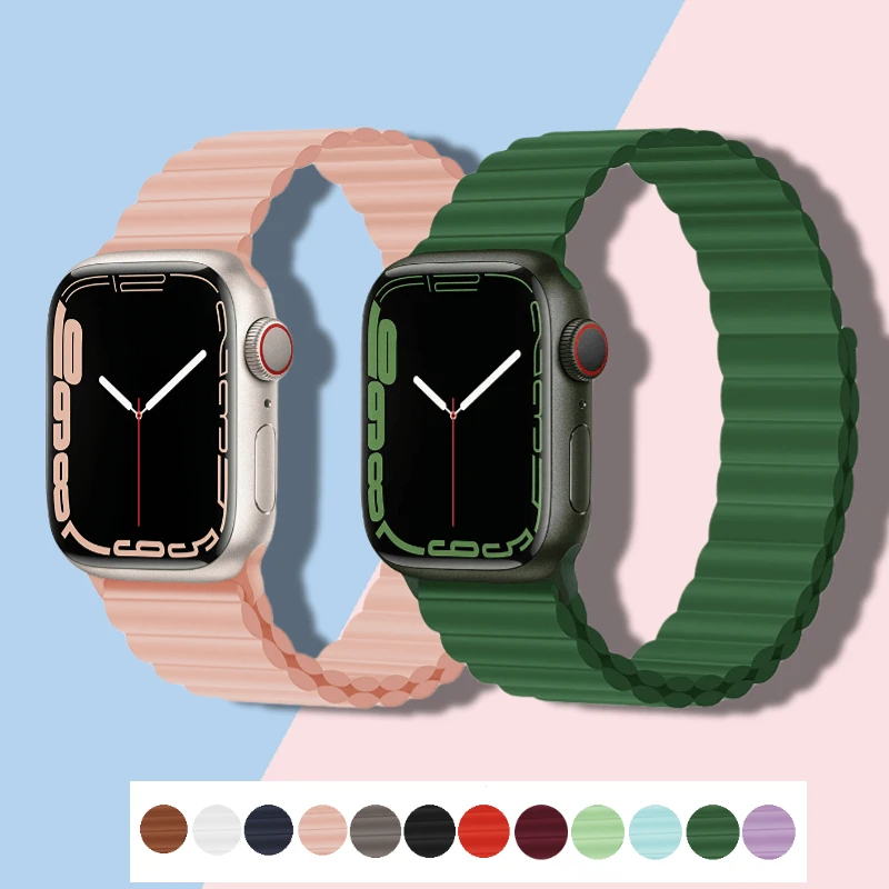 Silicone strap For Apple watch Ultra 49mm 7 45mm 41mm Magnetic buckle smart loop wristband For iwatch 6 5 4 3 SE 44mm 40mm 42mm
Silicone strap For Apple watch Ultra 49mm 7 45mm 41mm Magnetic buckle smart loop wristband For iwatch 6 5 4 3 SE 44mm 40mm 42mm