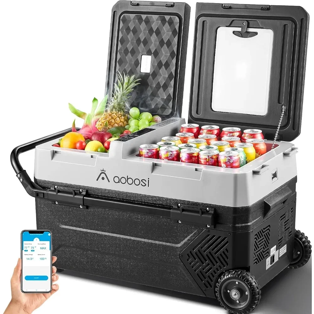 

12 Volt Car Refrigerator-Portable Car Fridge Freezer Dual Zone APP Control,45 Quart (42L) - Cooler 12/24V DC and 100-240V AC