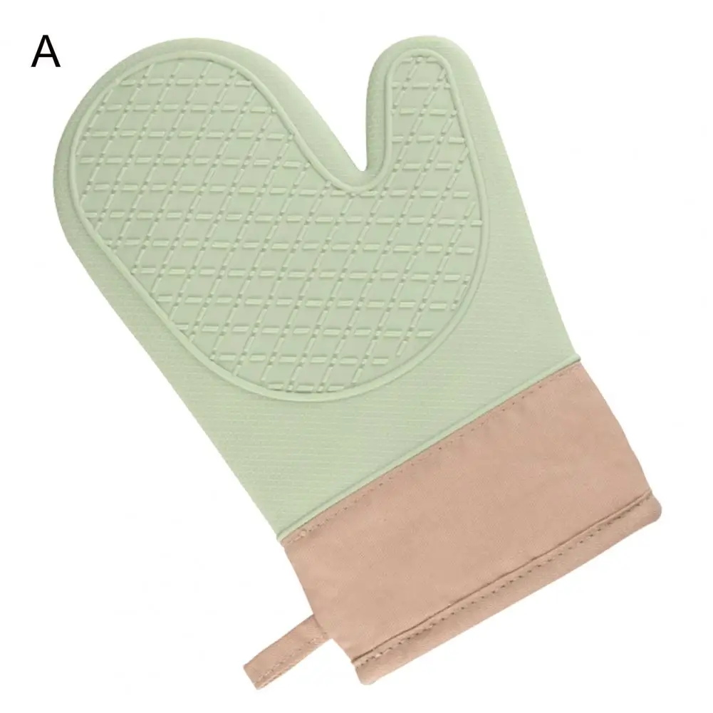 

Kitchen Oven Mitt Long Microwave Gloves Premium Silicone Oven Mitts with Thicker Cotton Lining Anti-scald Heat for Kitchen