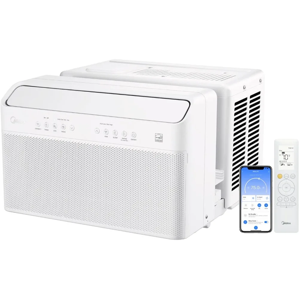 

10,000 BTU U-Shaped Smart Inverter Window Air Conditioner–Cools up to 450 Sq. Ft., Ultra Quiet with Open Window Flexibility,