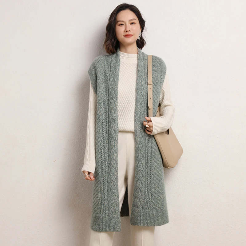 100% Pure Cashmere Vest Women's Colorful Yarn Knitted Camisole Autumn Winter Loose Fitting Long Sweater Fashion Korean Jacket
100% Pure Cashmere Vest Women's Colorful Yarn Knitted Camisole Autumn Winter Loose Fitting Long Sweater Fashion Korean Jacket
