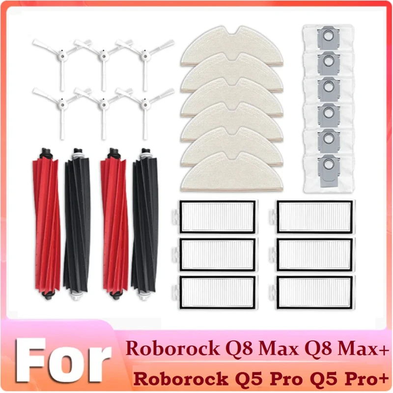 

Main Side Brush Hepa Filter Mop Dust Bag As Shown Home Appliance Accessories For Roborock Q8 Max Q8 Max+ Q5 Pro Q5 Pro+