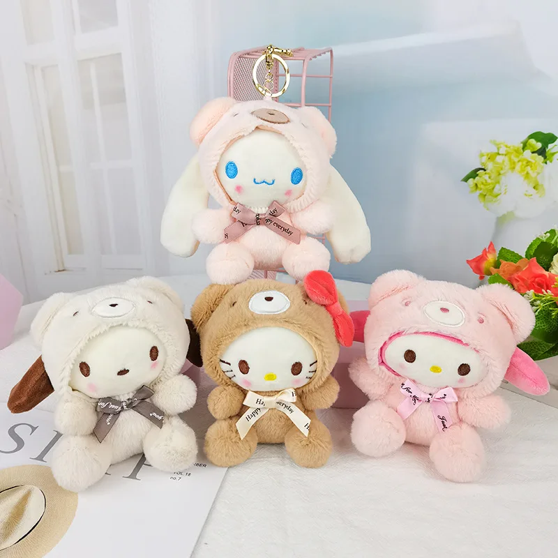 

Hello Kitty 13Cm Sanrio Keychain Pochacco Kawaii Pendant Plush Toys Cute Stuffed Cartoon Cinnamoroll Gifts Melody Children