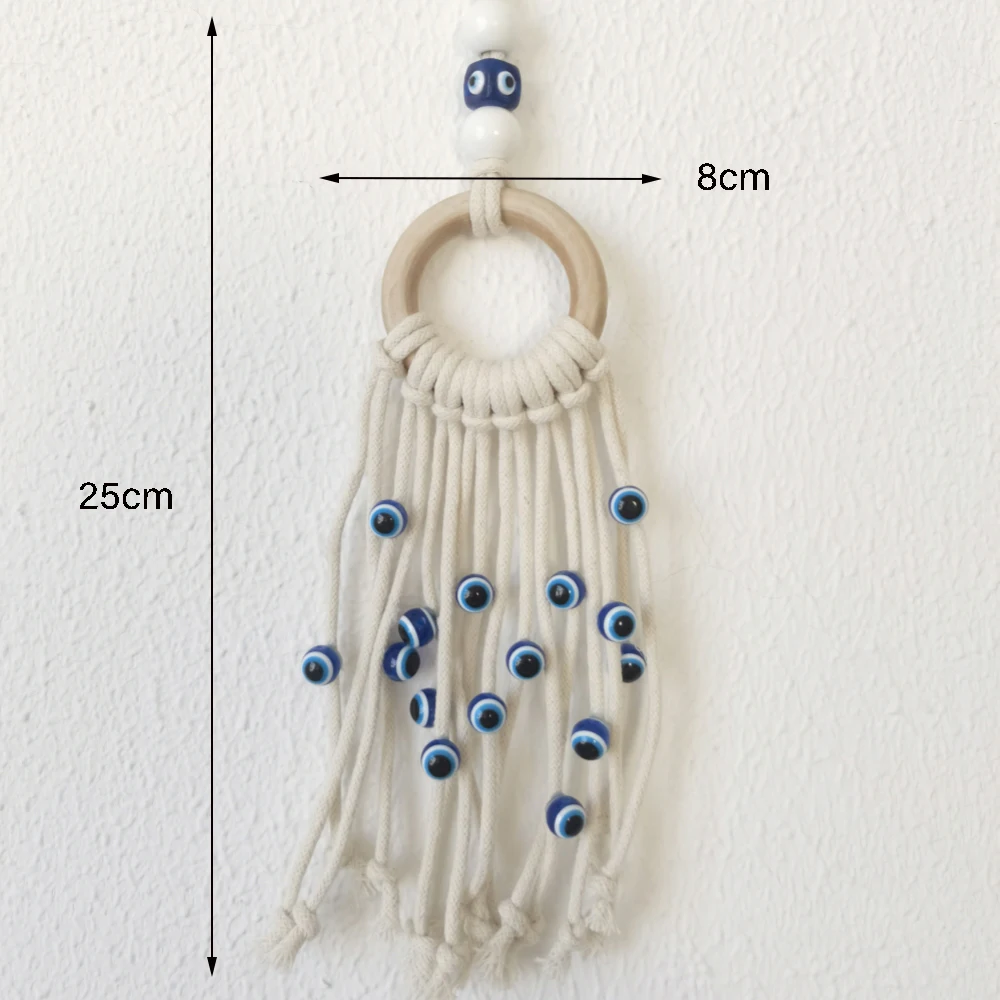Turkish Evil Eye Macramé Wall Hanging - Protective Cotton Tapestry for Home 1 S086ffaffa69049969d871790a8c38513X