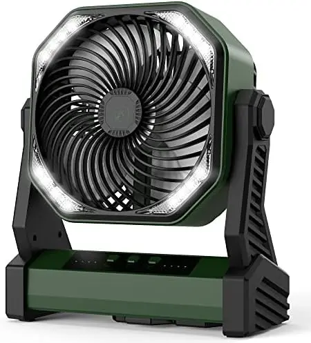 Camping Fan with LED Lantern, 20000mAh Rechargeable Battery Operated Outdoor Tent Fan with Light, 270° Pivot, 4 Speeds,8" P
Camping Fan with LED Lantern, 20000mAh Rechargeable Battery Operated Outdoor Tent Fan with Light, 270° Pivot, 4 Speeds,8" P